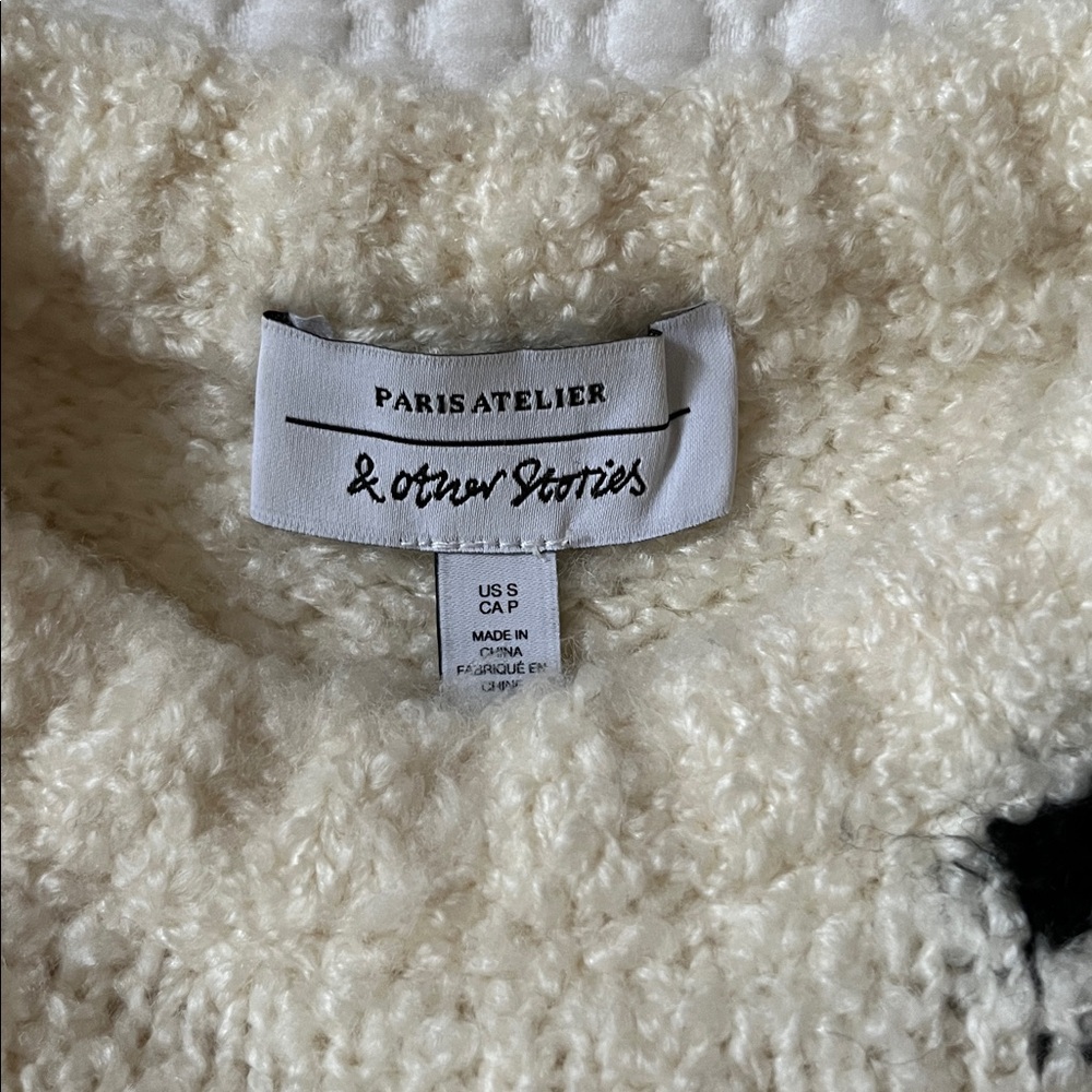 & Other Stories Cream Chunky Polka Dot Sweater - Picture 2 of 7